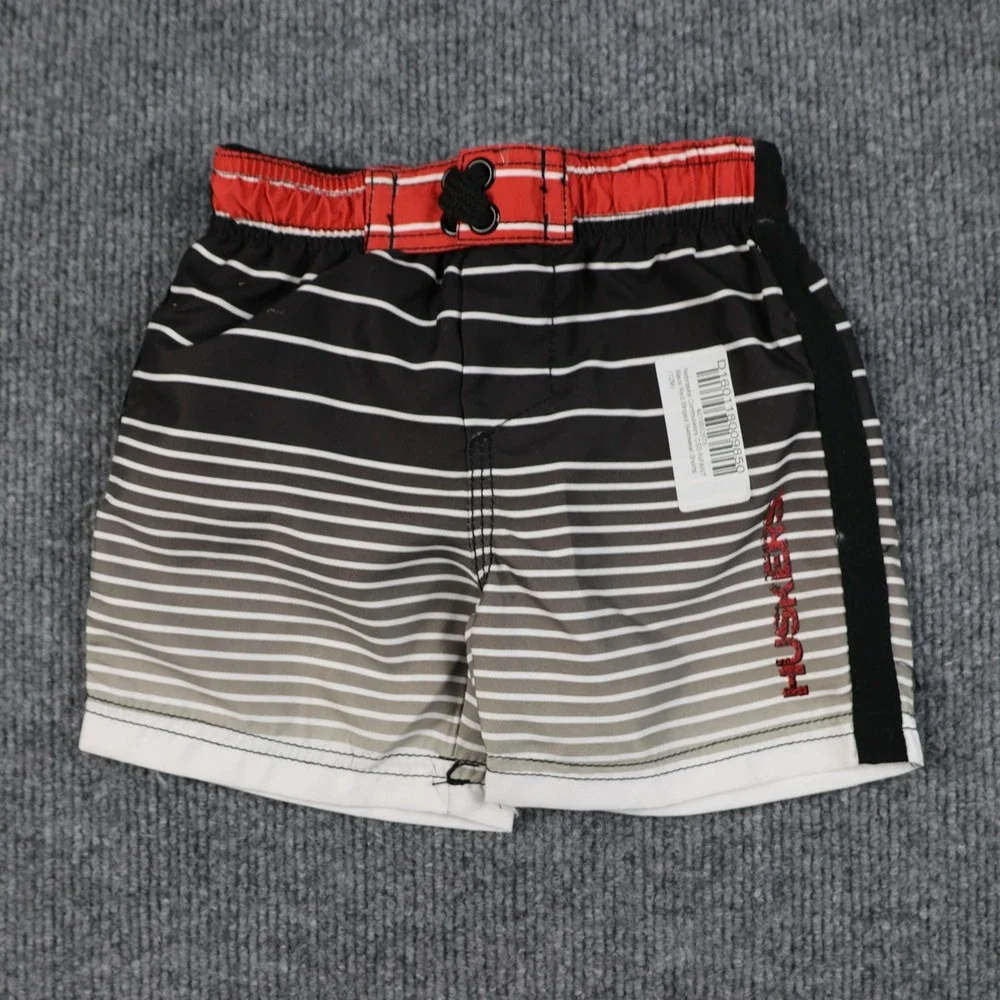Nebraska Cornhuskers Swim Trunks Infant 12M Black Red Striped NCAA‎ CSS Football